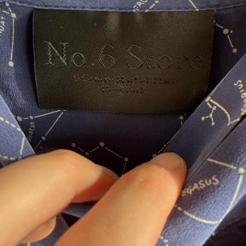 No. 6 Store 100% Silk dress Astrology Constellation size xs/s - Picture 5 of 6